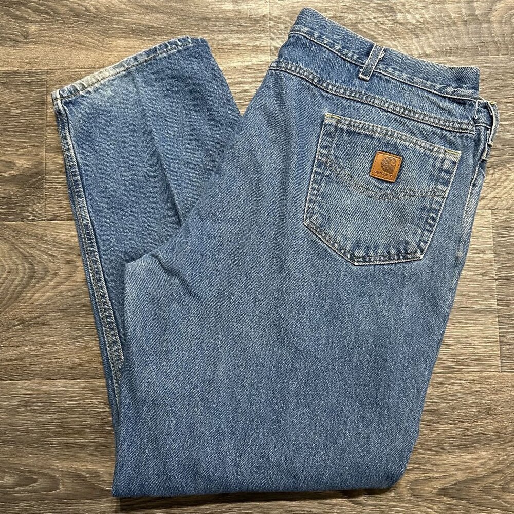 Carhartt Jeans Mens 44x32 Straight Fit Heavyweight 5 Pocket B998 Workwear Y2K